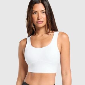 Gymshark White Longline Sports Bra - Small